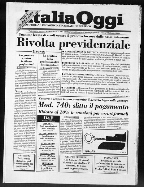 Italia oggi : quotidiano di economia finanza e politica